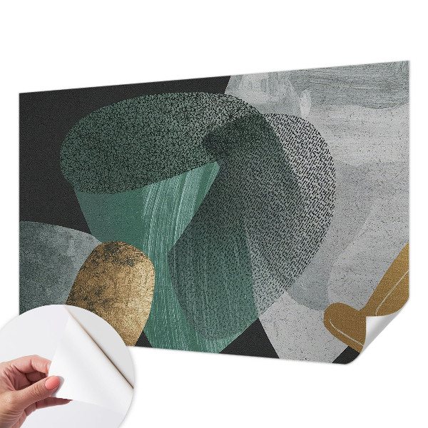 Nursery wall mural with an abstract geometric design