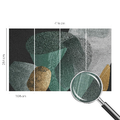 Nursery wall mural with an abstract geometric design