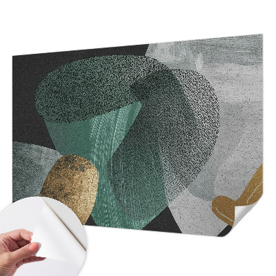 Nursery wall mural with an abstract geometric design