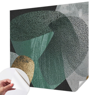 Nursery wall mural with an abstract geometric design