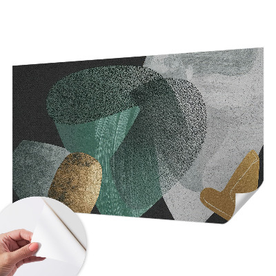Nursery wall mural with an abstract geometric design