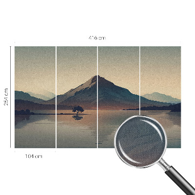 Baby room wall mural featuring a mountain landscape design