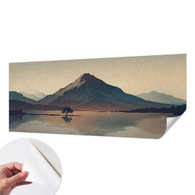 Baby room wall mural featuring a mountain landscape design