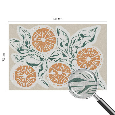 Children's wall mural with fruit patterns