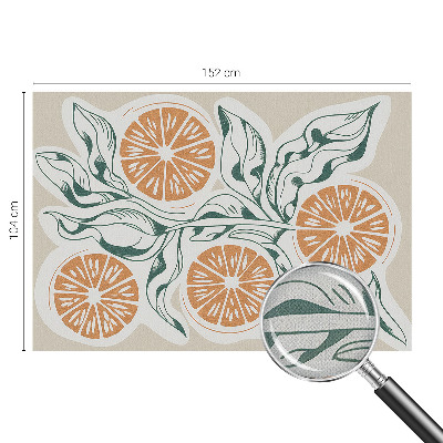 Children's wall mural with fruit patterns