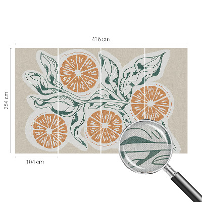 Children's wall mural with fruit patterns