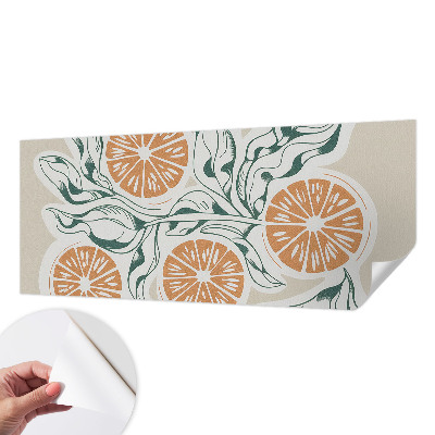 Children's wall mural with fruit patterns