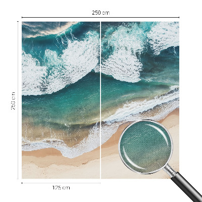 Peel and stick wall mural with a sea waves design