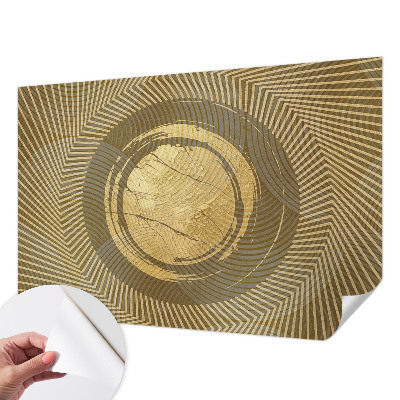 Peel and stick wallpaper mural with a radiating line pattern