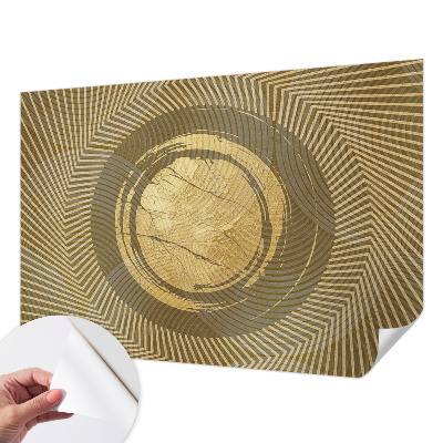 Peel and stick wallpaper mural with a radiating line pattern