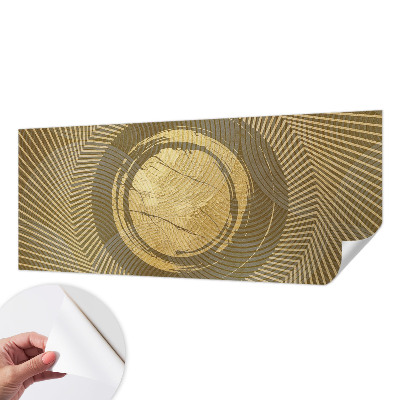 Peel and stick wallpaper mural with a radiating line pattern