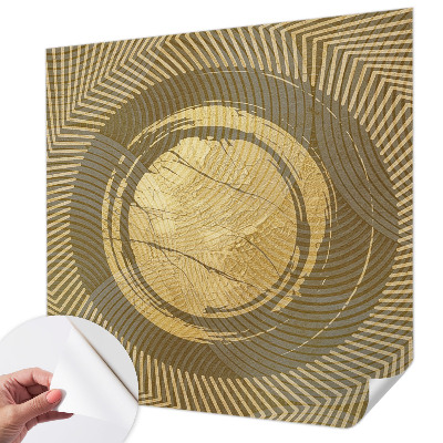Peel and stick wallpaper mural with a radiating line pattern