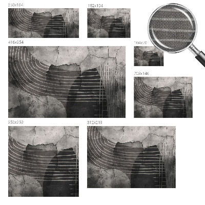 Self-adhesive wall mural with an abstract lines design