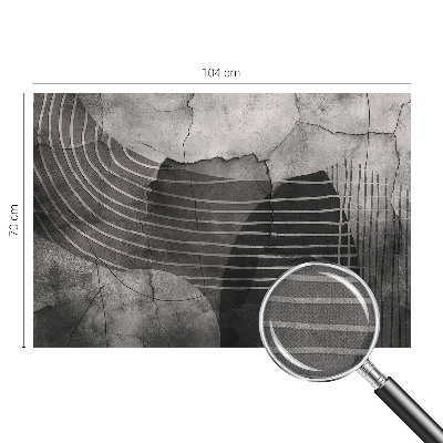 Self-adhesive wall mural with an abstract lines design