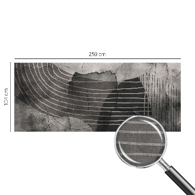 Self-adhesive wall mural with an abstract lines design