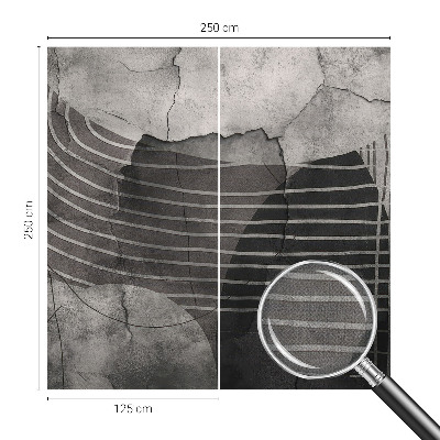 Self-adhesive wall mural with an abstract lines design
