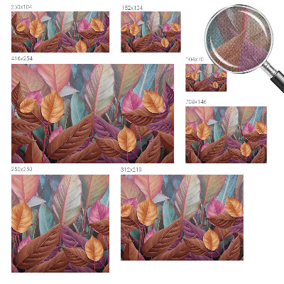Removable wall mural with a colorful leaves design