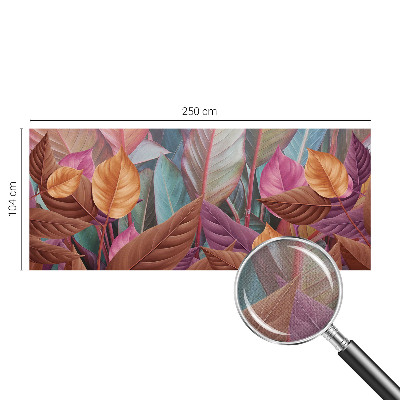 Removable wall mural with a colorful leaves design