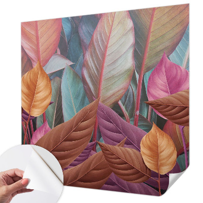 Removable wall mural Colorful leaves