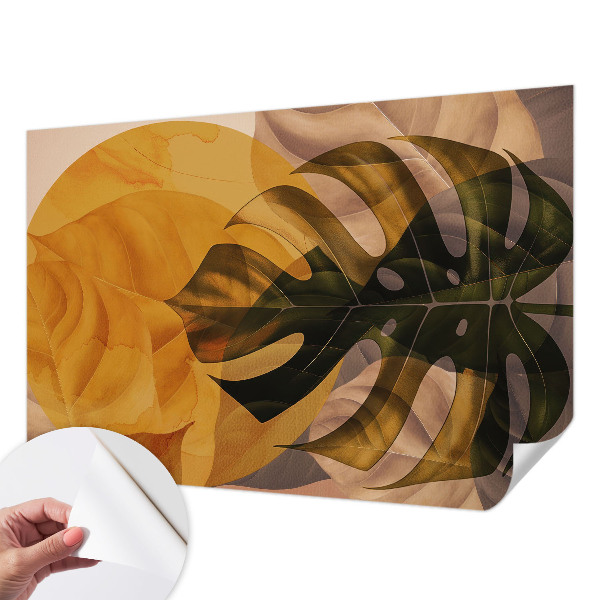 Removable wall mural wallpaper Abstract leaves