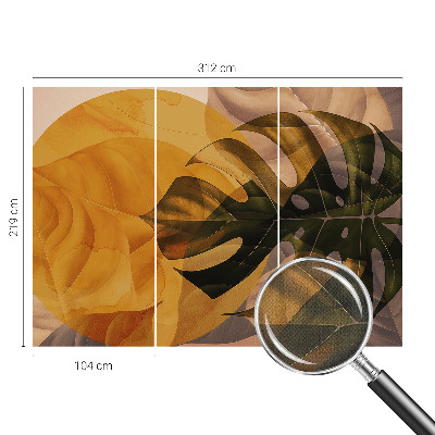 Removable wall mural wallpaper Abstract leaves