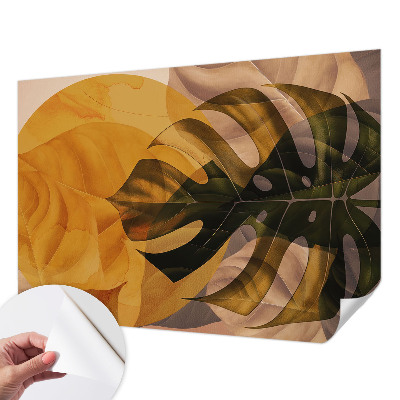 Removable wall mural wallpaper Abstract leaves