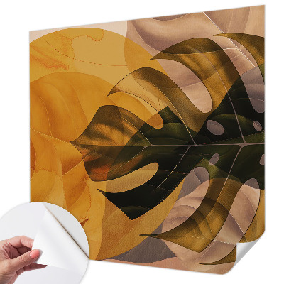 Removable wall mural wallpaper Abstract leaves