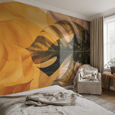 Removable wall mural wallpaper Abstract leaves