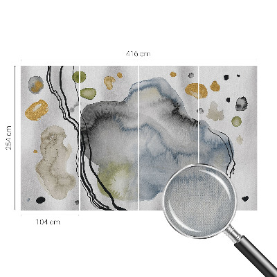 Peel and stick wall mural for living room with an abstract watercolor design