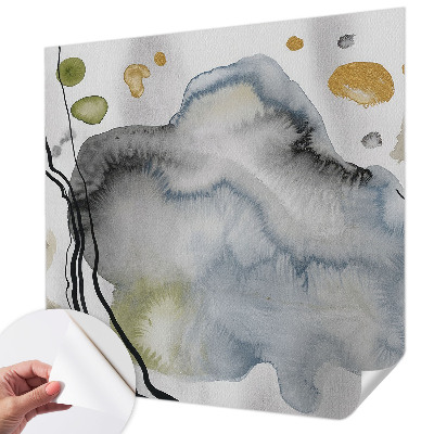Peel and stick wall mural for living room with an abstract watercolor design