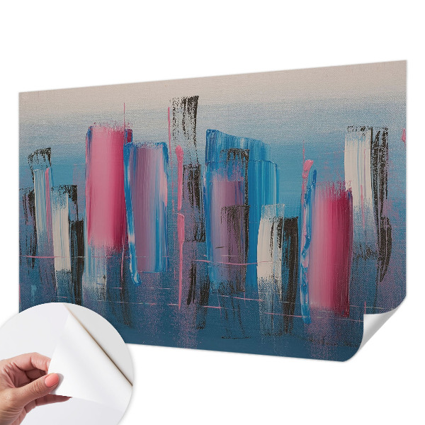 3D wall mural with abstract striped pattern