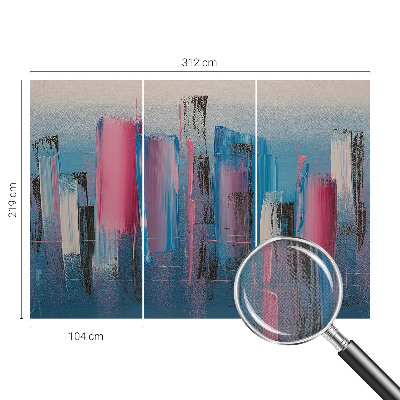 3D wall mural with abstract striped pattern