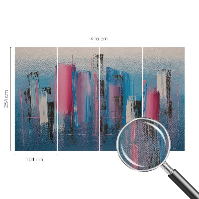 3D wall mural with abstract striped pattern