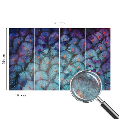 Peel and stick wall mural for kids' room with a colorful feather pattern