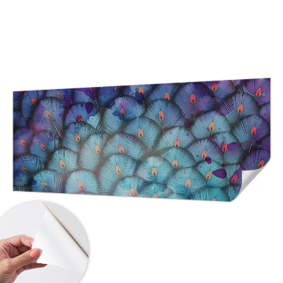 Peel and stick wall mural for kids' room Colorful feathers