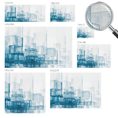 Peel and stick wall mural for bedroom with a transparent cube pattern