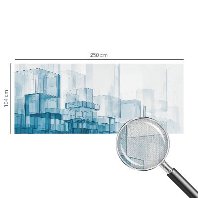 Peel and stick wall mural for bedroom with a transparent cube pattern