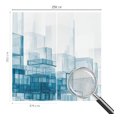 Peel and stick wall mural for bedroom with a transparent cube pattern