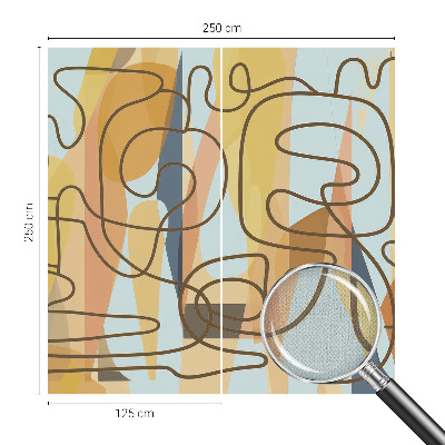3D photo wallpaper mural with abstract shapes