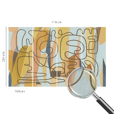 3D photo wallpaper mural with abstract shapes