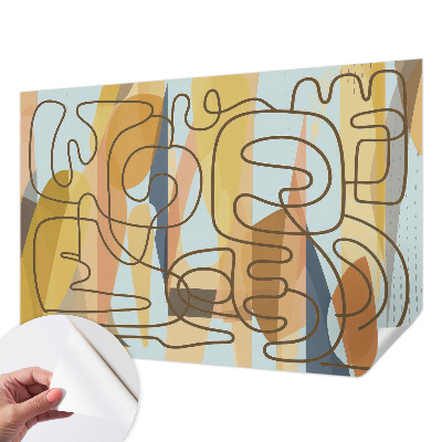 3D photo wallpaper mural with abstract shapes