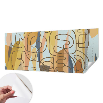 3D photo wallpaper mural with abstract shapes