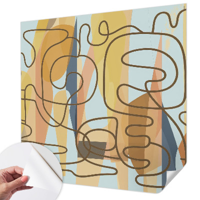 3D photo wallpaper mural with abstract shapes