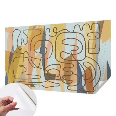 3D photo wallpaper mural with abstract shapes