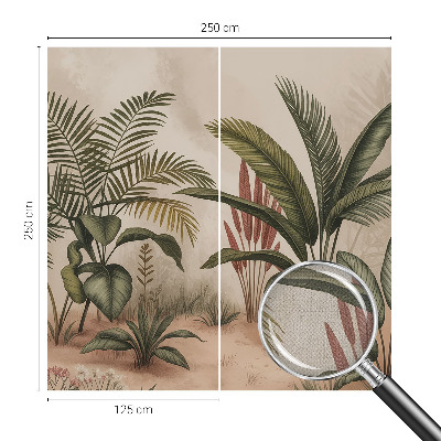 Peel and stick wallpaper mural with a plant motif