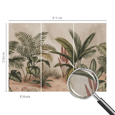 Peel and stick wallpaper mural with a plant motif