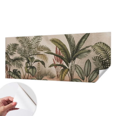 Peel and stick wallpaper mural with a plant motif