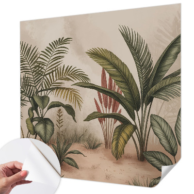 Peel and stick wallpaper mural Plant motif