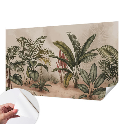 Peel and stick wallpaper mural with a plant motif
