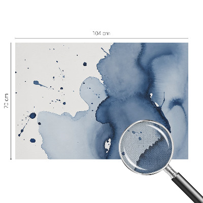 Children's wall mural with navy blue splash pattern